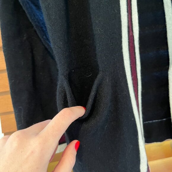 NWT C by Bloomingdale's Cashmere Multi Stripe Cardigan with Pockets - Picture 4 of 5
